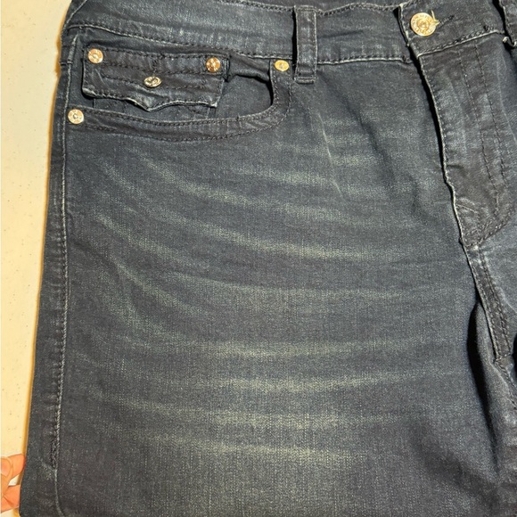 True Religion Jeans Mens 40x32 Blue Geno Flap Big T Relaxed Slim Stretch Denim - Picture 5 of 8